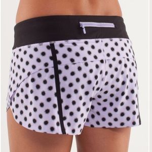 Lulu Lemon Purple Polka Dot Speed Shorts size 4